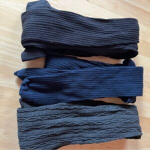 Boden Three Ribbed Tights in Black, Navy, and Gray Women’s Size Medium